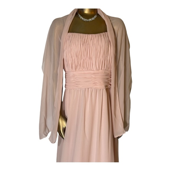 Mori LeeBridesmaid Dress Long Formal Blush US Size 26 Plus Size Strapless - Picture 5 of 14